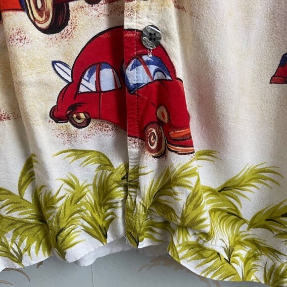 Cherokee Button Up Shirt Mens M Short Sleeve Hawaiian Floral Palm Beach Surf - Picture 4 of 9